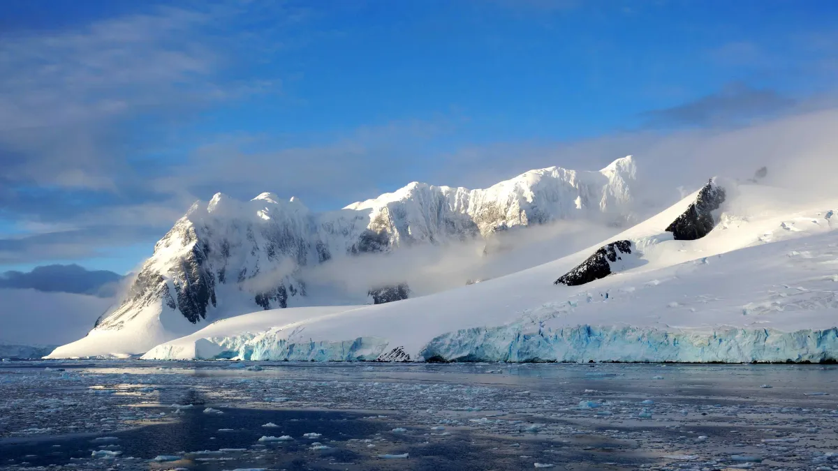 On a research cruise through Neumayer Channel, Antarctic Peninsula.