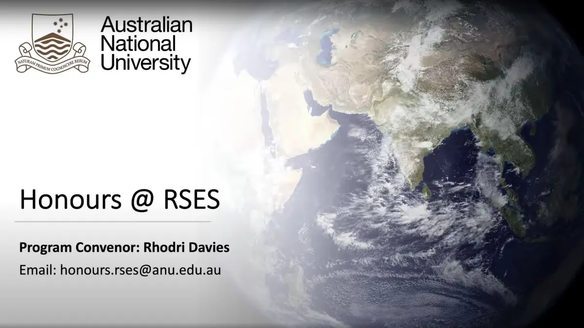 Preview image for the video "Study Honours at ANU's  Research School of Earth Sciences - #1 on Australia, #9 in the World".