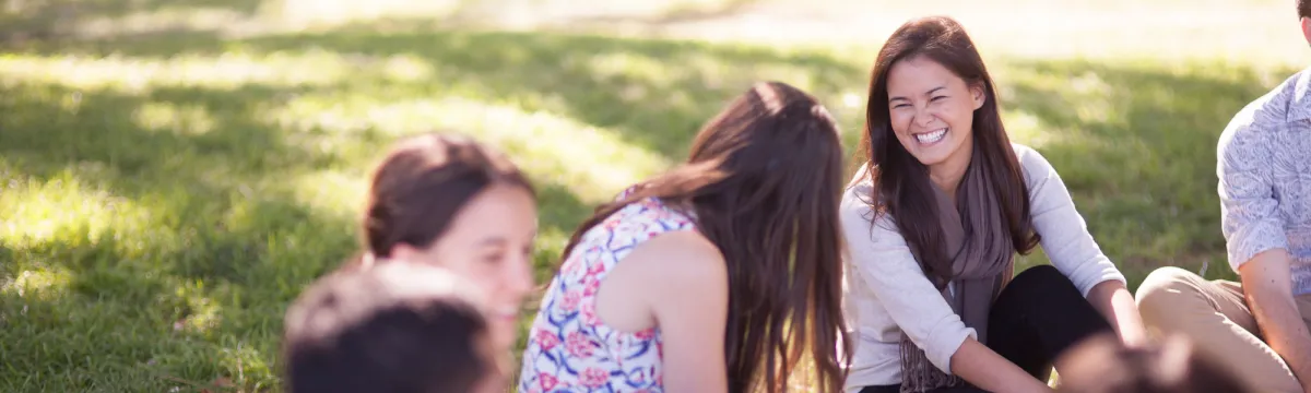 People sitting on the lawn