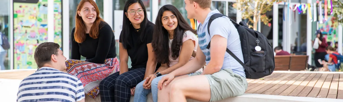 A group of people chatting
