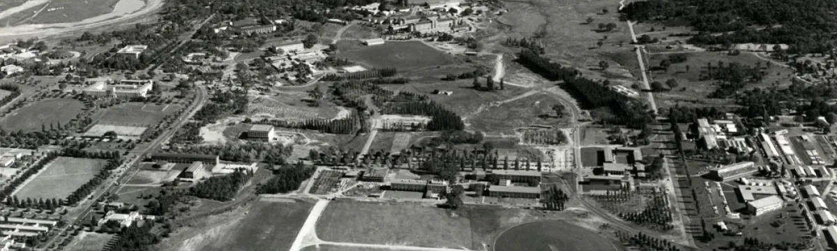 Aerial view of Canberra and the Australian National University, 1963 (ANUA15-117-1)
