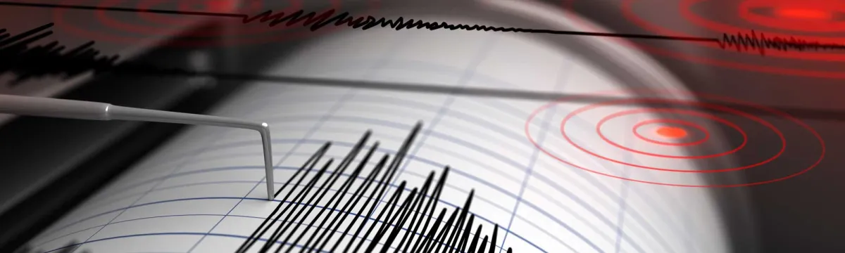 Seismograph and earthquake illustration