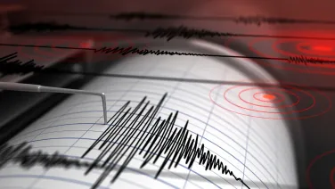 Seismograph and earthquake illustration