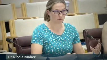 Dr. Nicola Maher at the Australian Parliament
