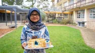 Top image Rosmalia Dita Nugraheni Winner of the Bake Your PhD competition. Photo: Nic Vevers/ANU